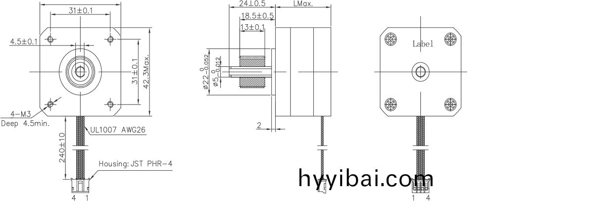 OT-42HS4O-002步進電(dian)機_3D打印(yin)機步進電(dian)機_激光設(she)備步進電機-萬至達電機