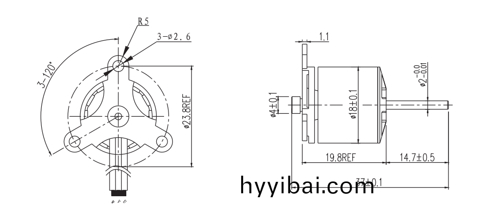 OT-EM1819無(wu)刷電機|健身器材電機|無人機(ji)電機(ji)|直流無刷(shua)電機-萬至達電機