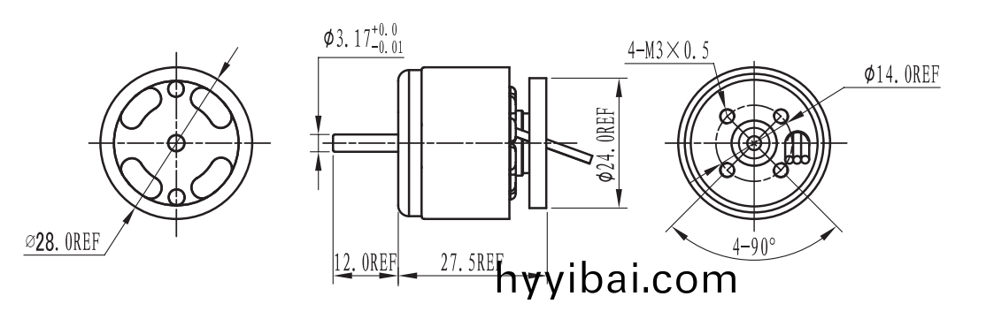 OT-EM2828無刷電(dian)機|直流無刷電機|微(wei)型電機|血壓計電機-萬至(zhi)達(da)電機