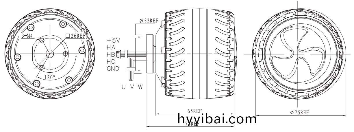 OT-EM6064滑闆車電機|平闆車電機|獨輪車電機(ji)|電(dian)動車電機(ji)|無刷電(dian)機-萬至達電(dian)機