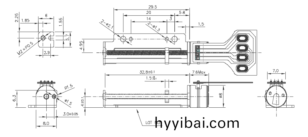 OT-SM08L-047微(wei)型步進電機_攝像機馬達_監視器電機-萬至達電機