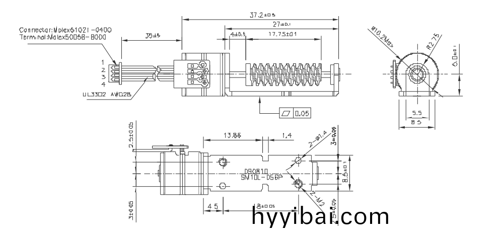 OT-SM10L-056P步進(jin)電(dian)機|微(wei)型打印機(ji)電機|攝像機馬達|絲桿電機-萬至達電機