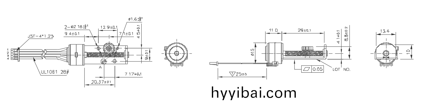 OT-SM15L-346絲桿步進電機|步(bu)進電機|電(dian)機帶絲桿|激光設備電機-萬(wan)至達電機