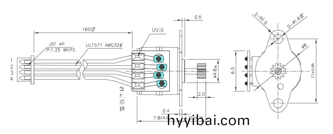 OT-SM08P-184A步進電(dian)機|數碼攝像(xiang)機電機|監控設備(bei)電機|攝像頭電機-萬至達電機(ji)