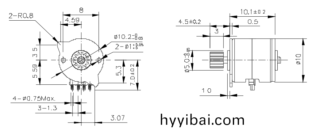 OT-SM10P-037步進電(dian)機(ji)|微型打印機(ji)電機(ji)|數碼(ma)攝像機電機|復印機電機-萬至達電(dian)機