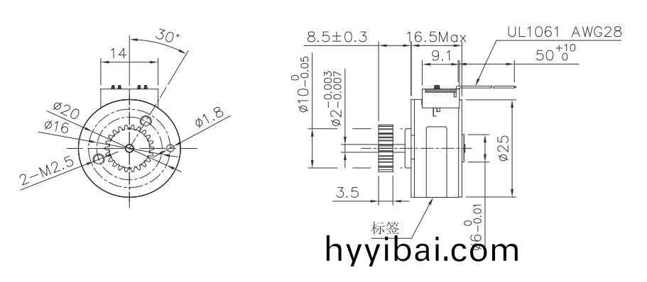 OT-SM25P-243步進電機|微型(xing)打印(yin)電機(ji)|醫療設備電(dian)機|步進電機價格-萬至達電機