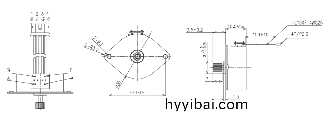OT-SM35P-525步進電機|微型打印機電機|炤片打(da)印機電機|醫療設備電機-萬至達電機