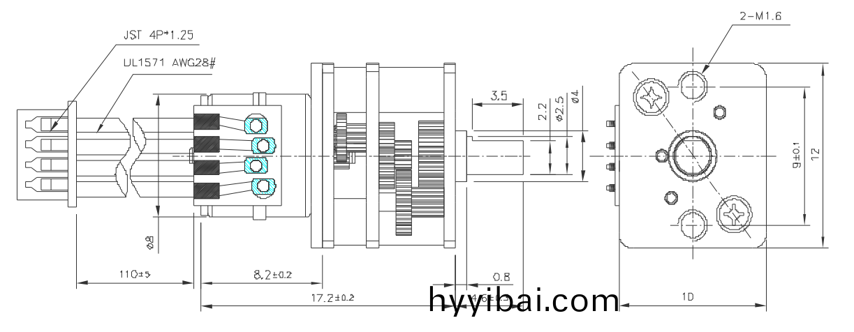 OT-GSM08-380C減(jian)速步進電(dian)機|攝像機馬達|監控設備電機|攝像頭電機-萬至(zhi)達電機