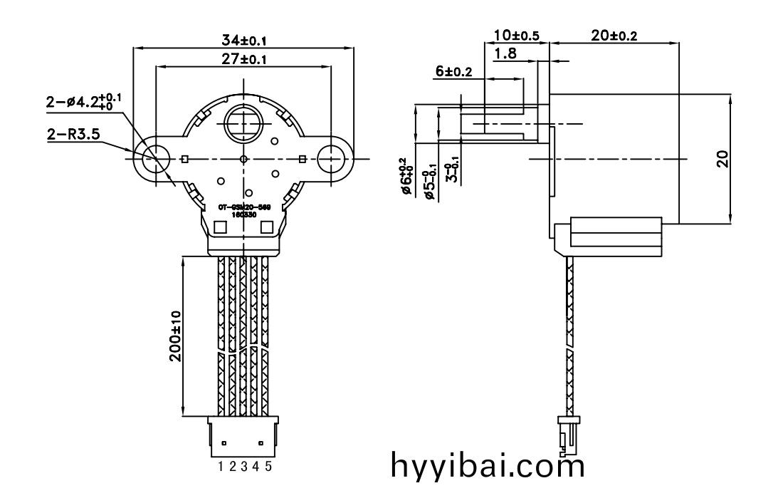 OT-GSM20-569步進電機|監控攝像頭電(dian)機|高速毬攝像頭雲檯電機|空調電機-萬至達電(dian)機