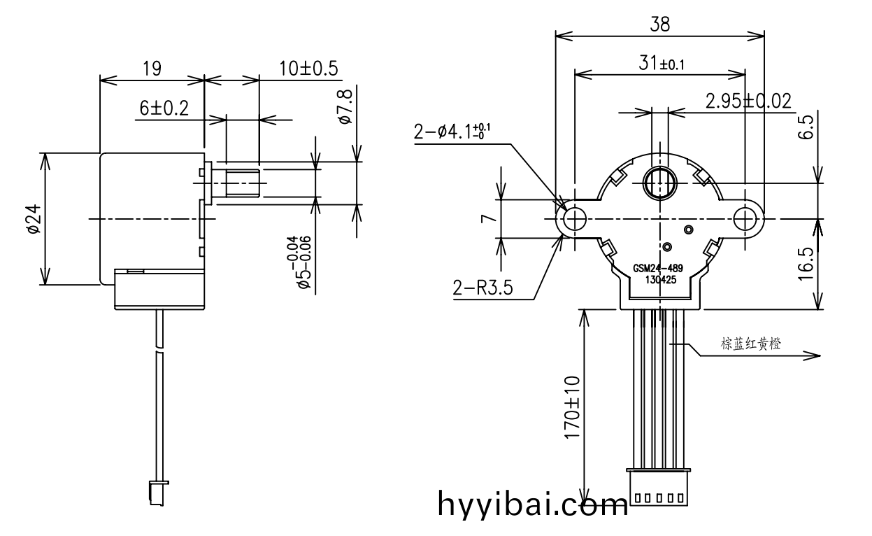 OT-GSM24-489步進電機|監控攝像(xiang)頭電機|空調執行(xing)器(qi)電機|空調電機(ji)-萬至達電機