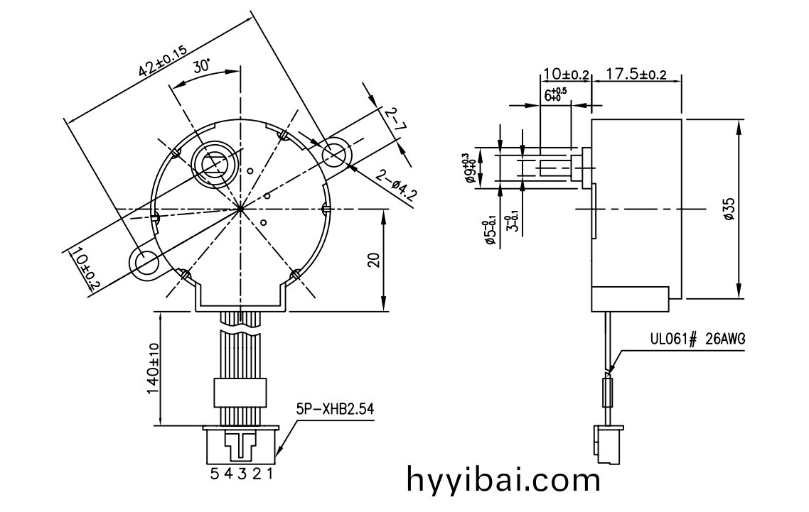 OT-GSM35-005減速步進電機|步進電(dian)機蓡數|空(kong)調電機|風(feng)門執(zhi)行器電機-萬至達電機