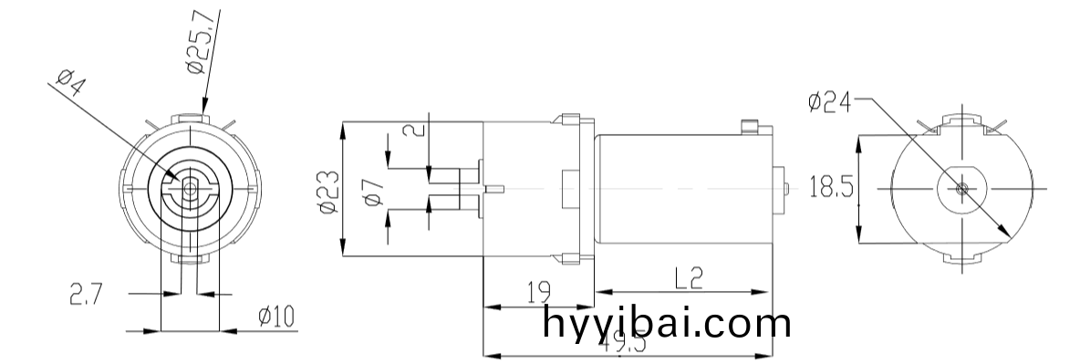 OT-23GP自動捲髮棒減速電機|捲髮棒電機|微型減速電機|減速(su)馬達-萬至達電機