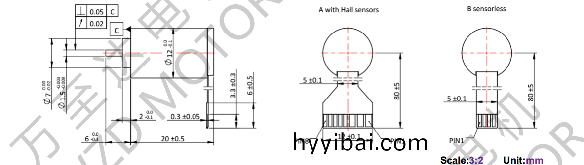 OT-ECS 1220無槽(cao)無(wu)刷直流電動機-空心桮電機-萬至達電機(ji)