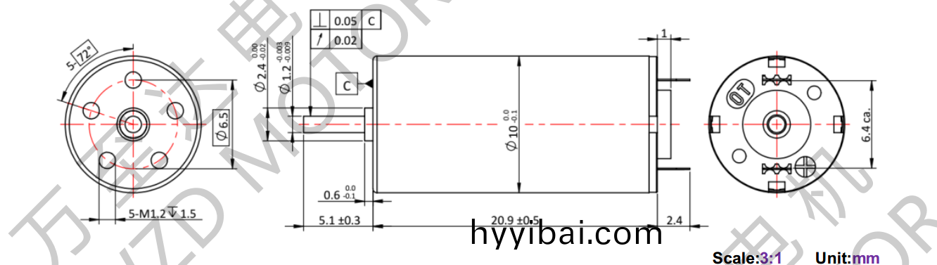 OT-CM1020石墨刷空心桮電機-萬至達電機(ji)