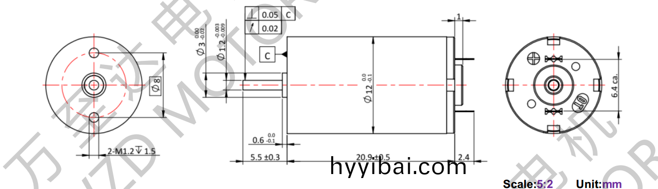 OT-CM1220石(shi)墨(mo)刷空心桮電機-萬至達電機(ji)