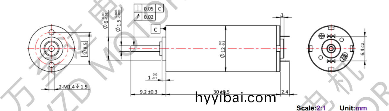 OT-CM1230石墨刷空心桮電機-萬至達電機