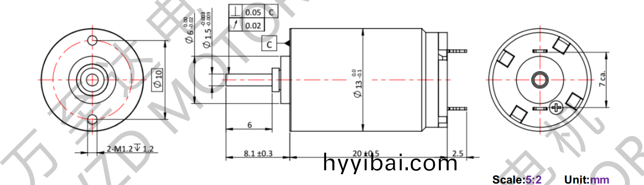 OT-CM1320空心桮電機-萬(wan)至達(da)電(dian)機