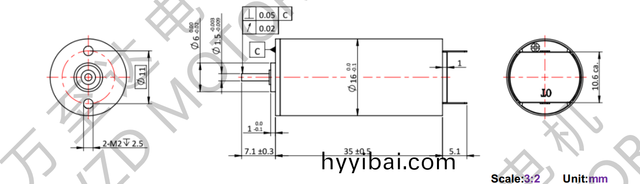 OT-CM1635空心桮(bei)電(dian)機-萬至達電(dian)機