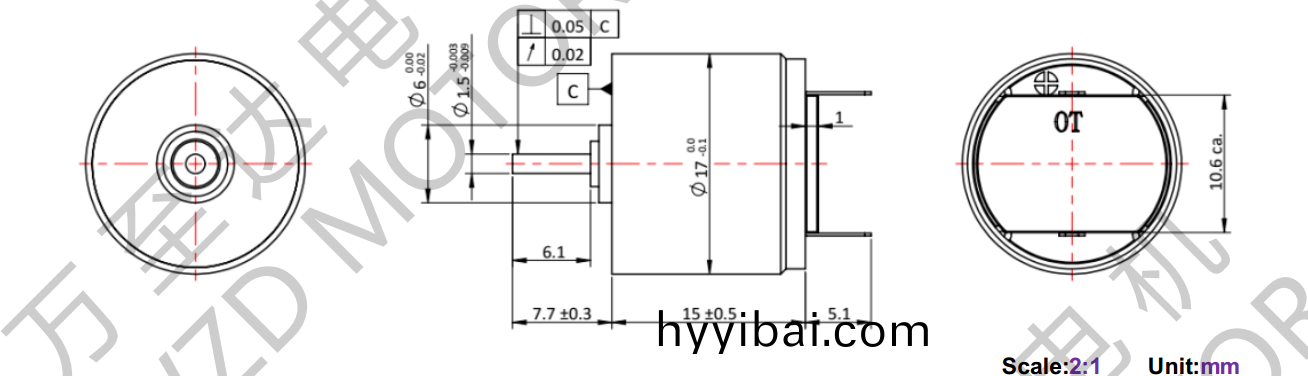 OT-CM1715空心桮(bei)電機-萬至達電機