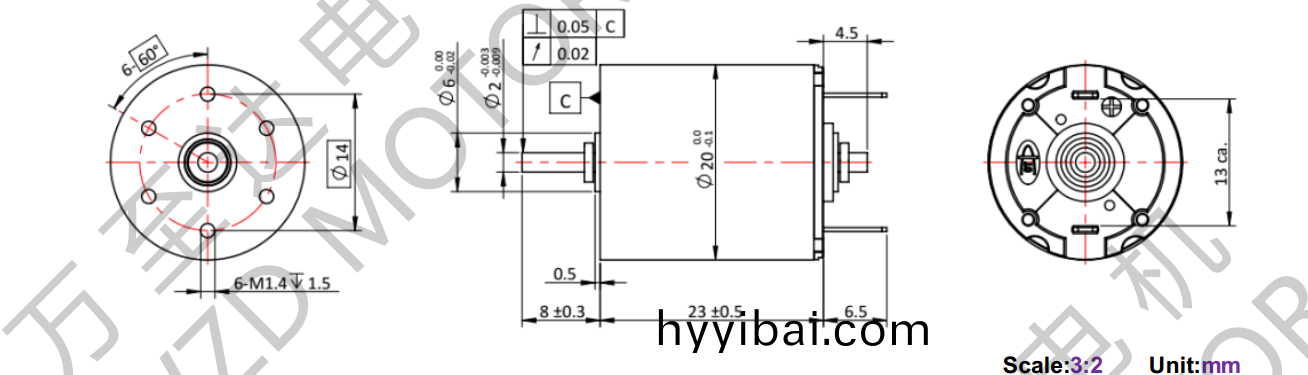 OT-CM2023石墨(mo)刷空心桮電機-萬至達電機