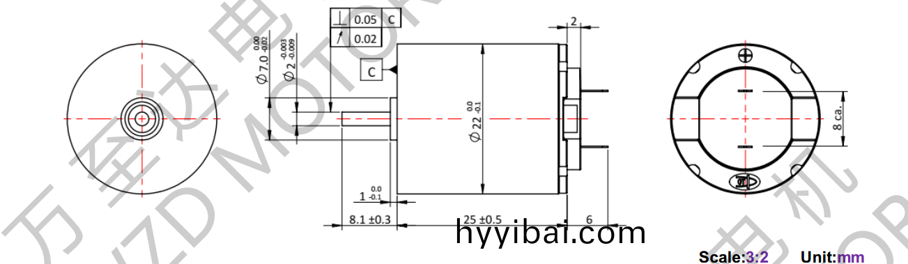 OT-CM2225空心桮電機-萬至達電機