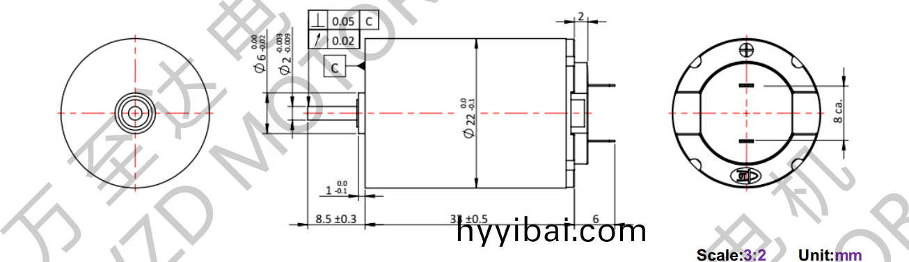 OT-CM2233空心桮電機-萬至達電機