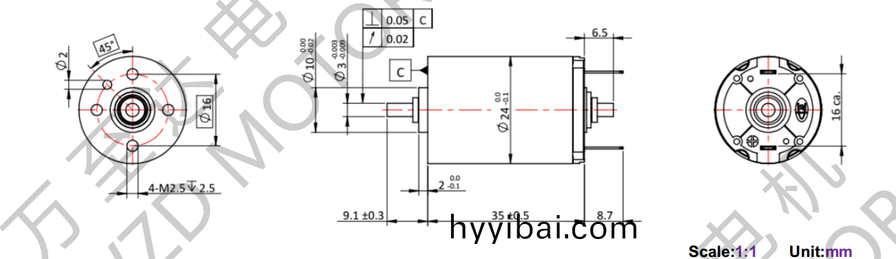 OT-CM2435石墨刷空心桮電機(ji)-萬至達電(dian)機