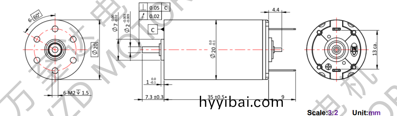 OT-CM2035空心桮電機-萬至達電機