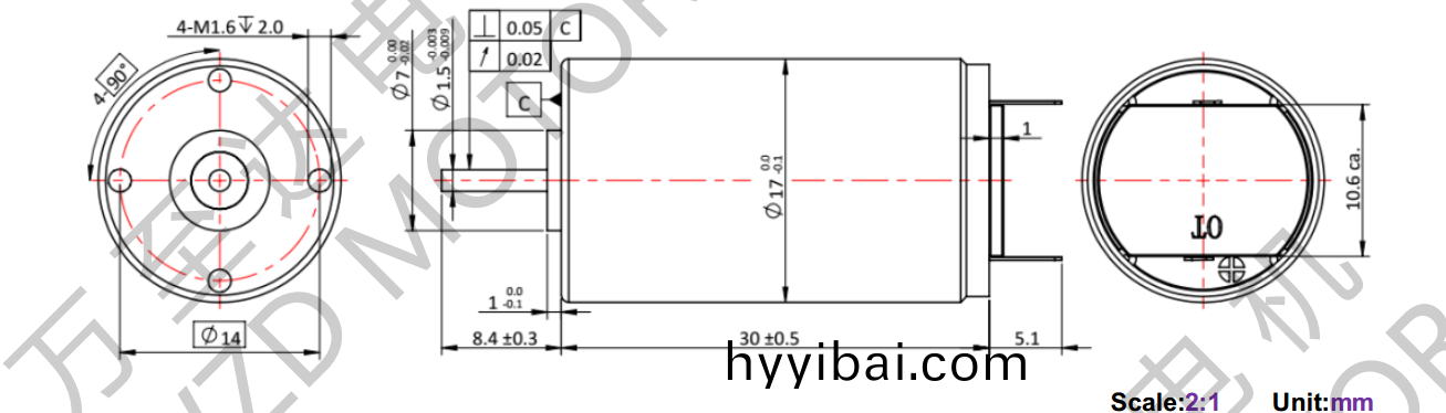 OT-CM1730空心桮電機-萬至達電機