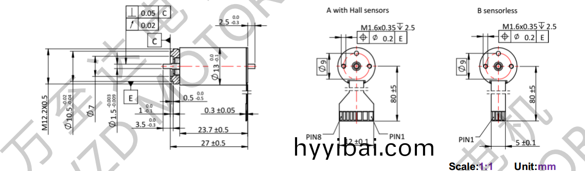 OT-ECS1323無槽無刷電機-空心桮(bei)電(dian)機-萬至達電機