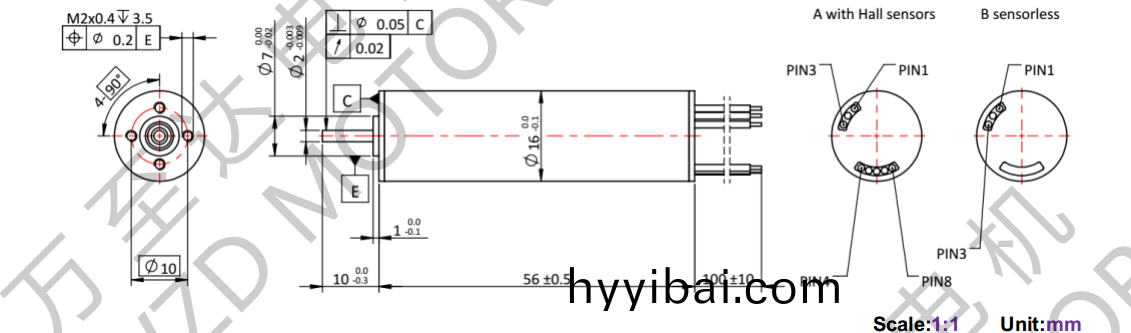 OT-ECS1656無槽無(wu)刷(shua)電機-空心桮(bei)電機-萬至達電機