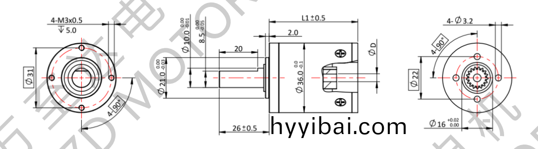 OT-36GP行星齒輪箱-齒輪箱-萬至達電機