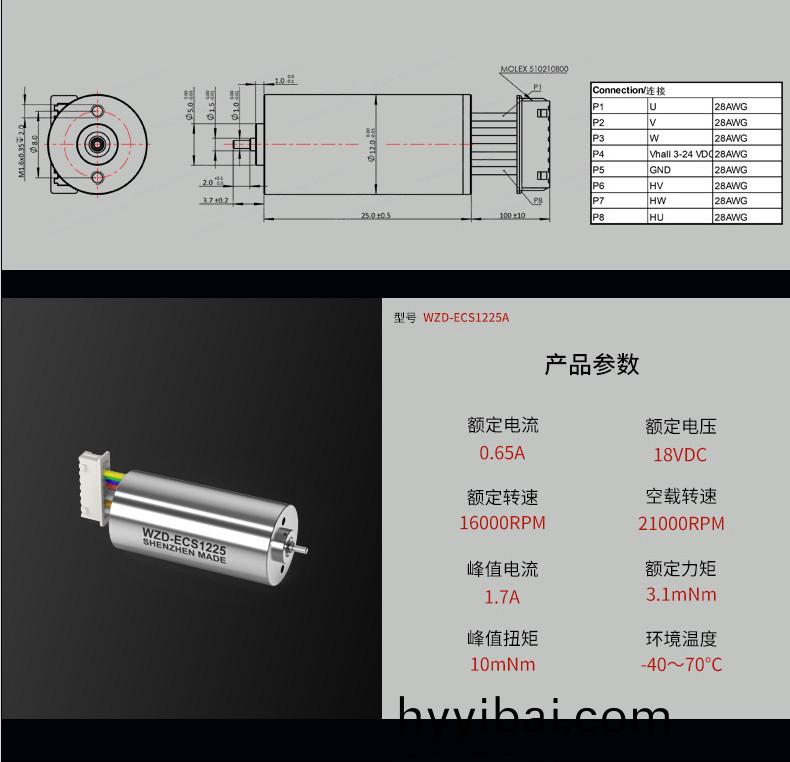 WZD-ECS1225A靈巧手電機