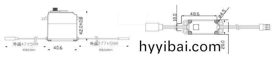 智能機器人減速(su)電機(ji)外形圖