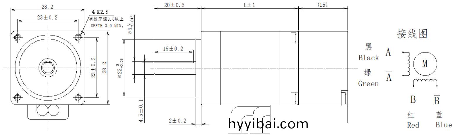 28係列1.8°兩相閉環步進電機結構