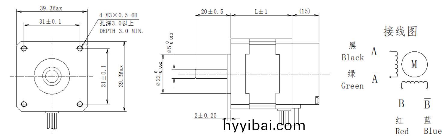 39係列1.8°兩相(xiang)閉環步進電機結構(gou)