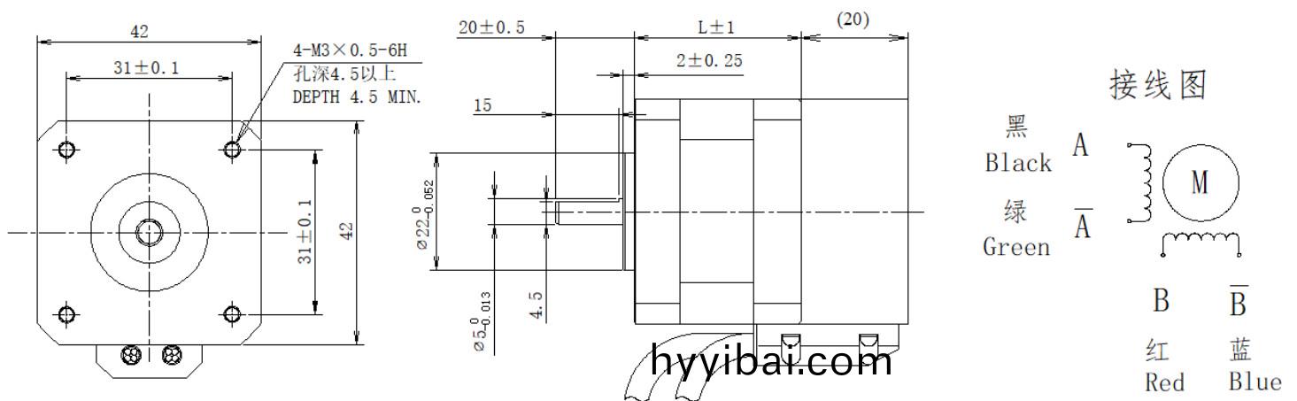 42係(xi)列1.8°兩相閉(bi)環步進電機結構
