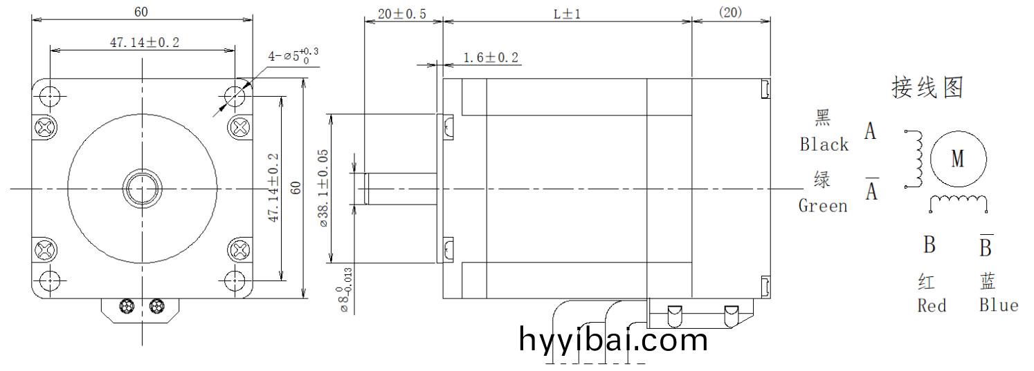 60係列1.8°兩相閉環步進電機結構