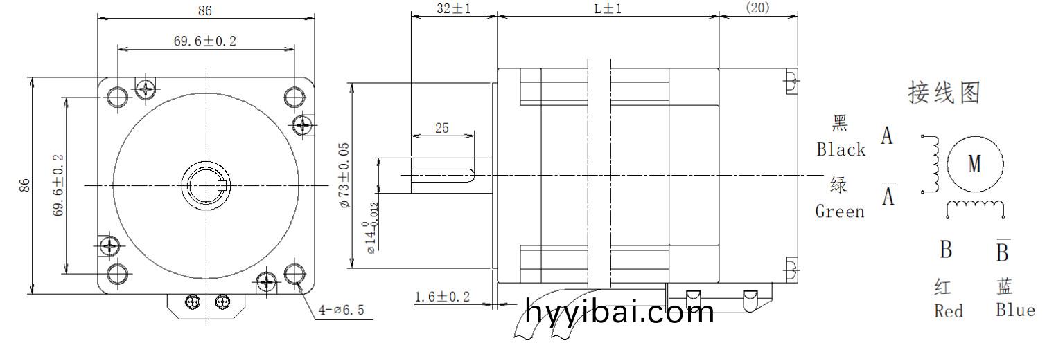 86係列(lie)1.8°兩相閉環步進電機結構