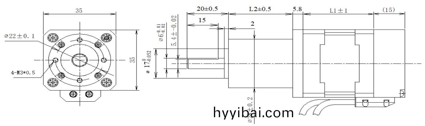 35係列閉環步進電機+齒(chi)輪箱結構