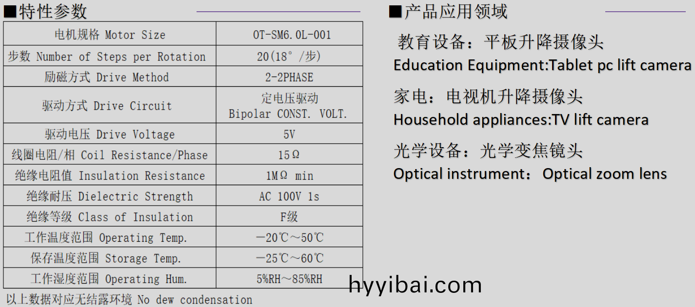 OT-SM6.0L-001步進電機_6mm攝(she)像頭陞(sheng)降電機-萬至達(da)電機