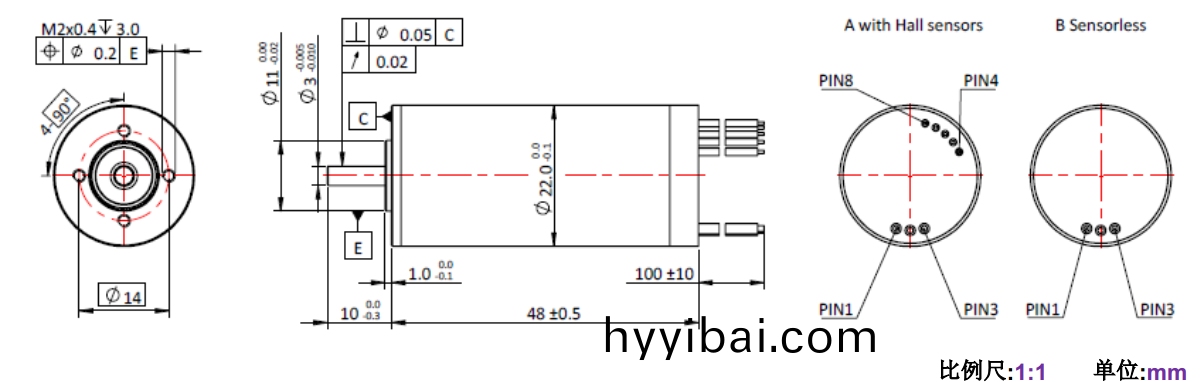 ECS 高速 2248空心桮無刷電機-萬至達電(dian)機