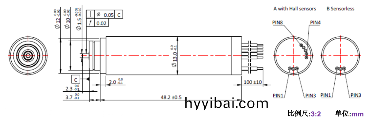 ECS-4P 1348 2對極空心桮無刷電機-萬(wan)至達電機