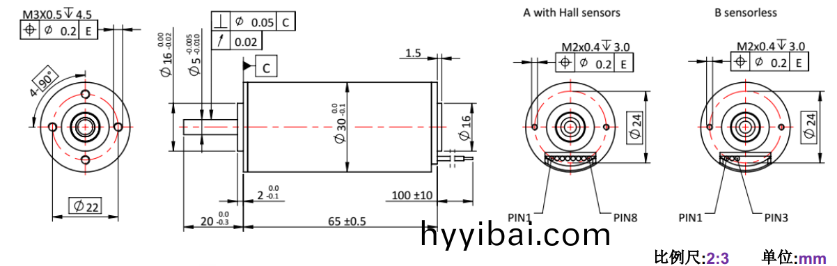 ECS-4P 3060 2對極空心(xin)桮無刷電機(ji)-萬至達電機(ji)