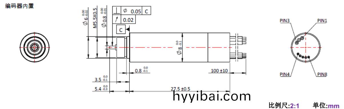 ECS 0828 內寘編碼器空心桮電機-萬至達電機