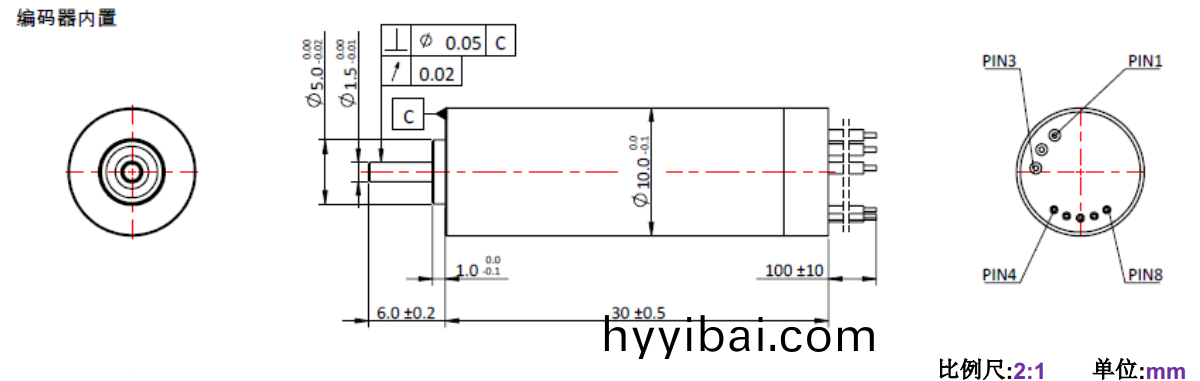 ECS 1030 內寘(zhi)編碼器空(kong)心桮(bei)電機(ji)-萬至達電機