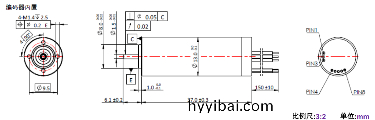 ECS 1337 內寘(zhi)編碼器空心桮電機-萬至達電機