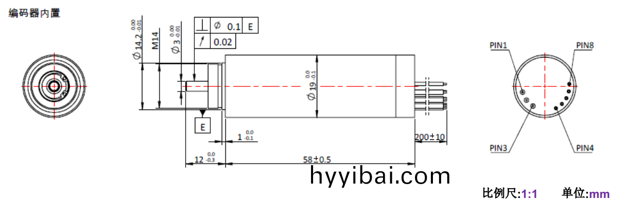 ECS 1958 內寘編碼器(qi)空心桮(bei)電機-萬至(zhi)達(da)電機